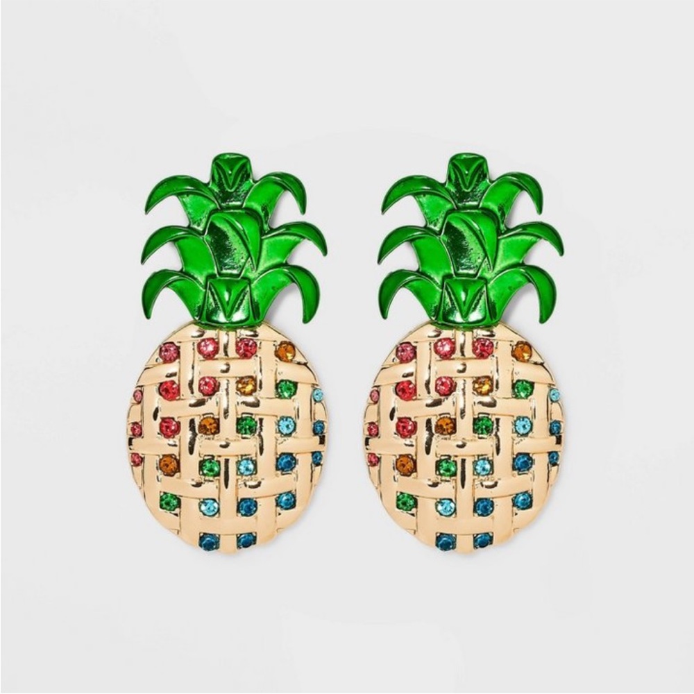 Sugarfix by BaubleBar Sweet and Spikey pineapple earrings, new